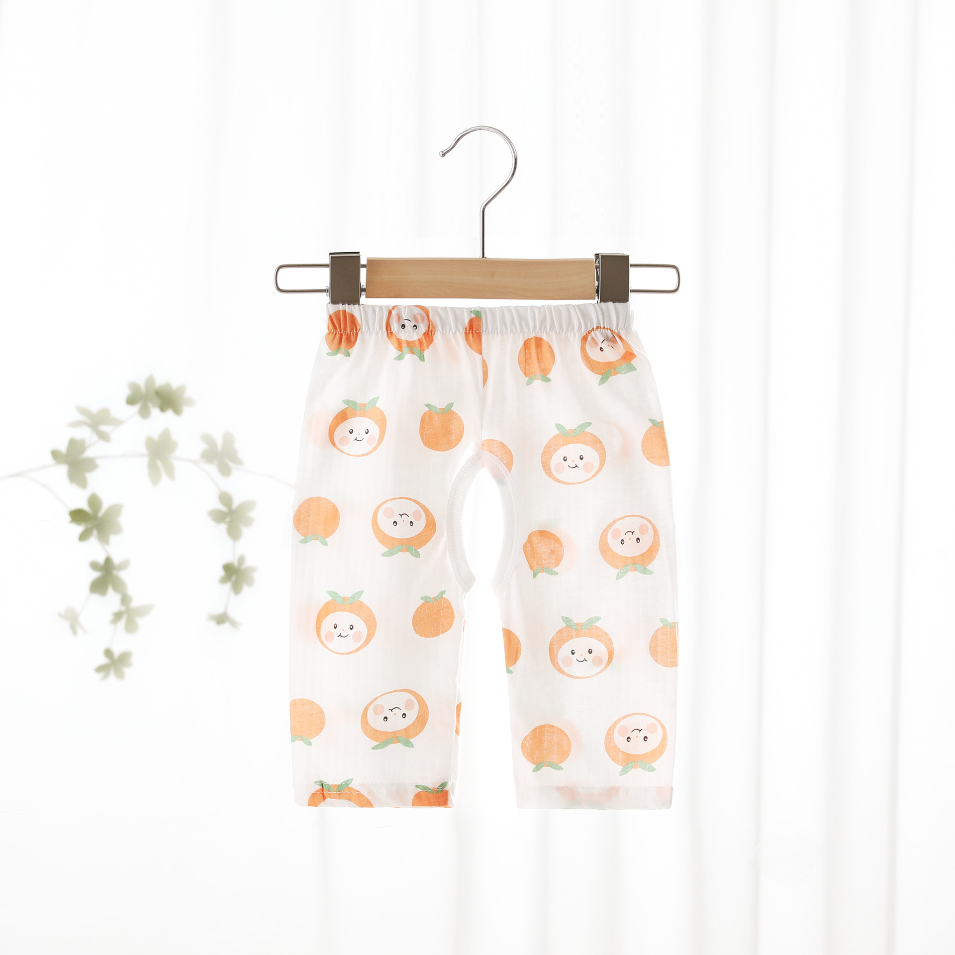 Picture of Baby Anti-Mosquito Pants Summer Thin Pure Cotton Type a Sweat-Absorbent Baby Crotch Pants for Boys and Girls Home Loose Cropped Pants