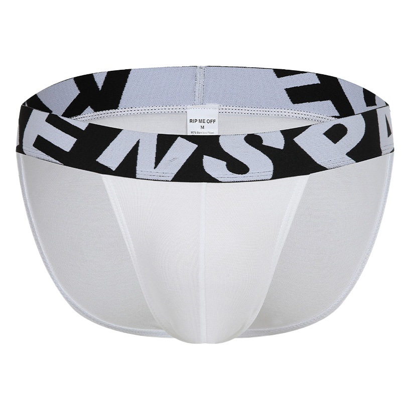New men's high fork bamboo fiber briefs sports underwear foreign trade bikini fun low waist sexy briefs