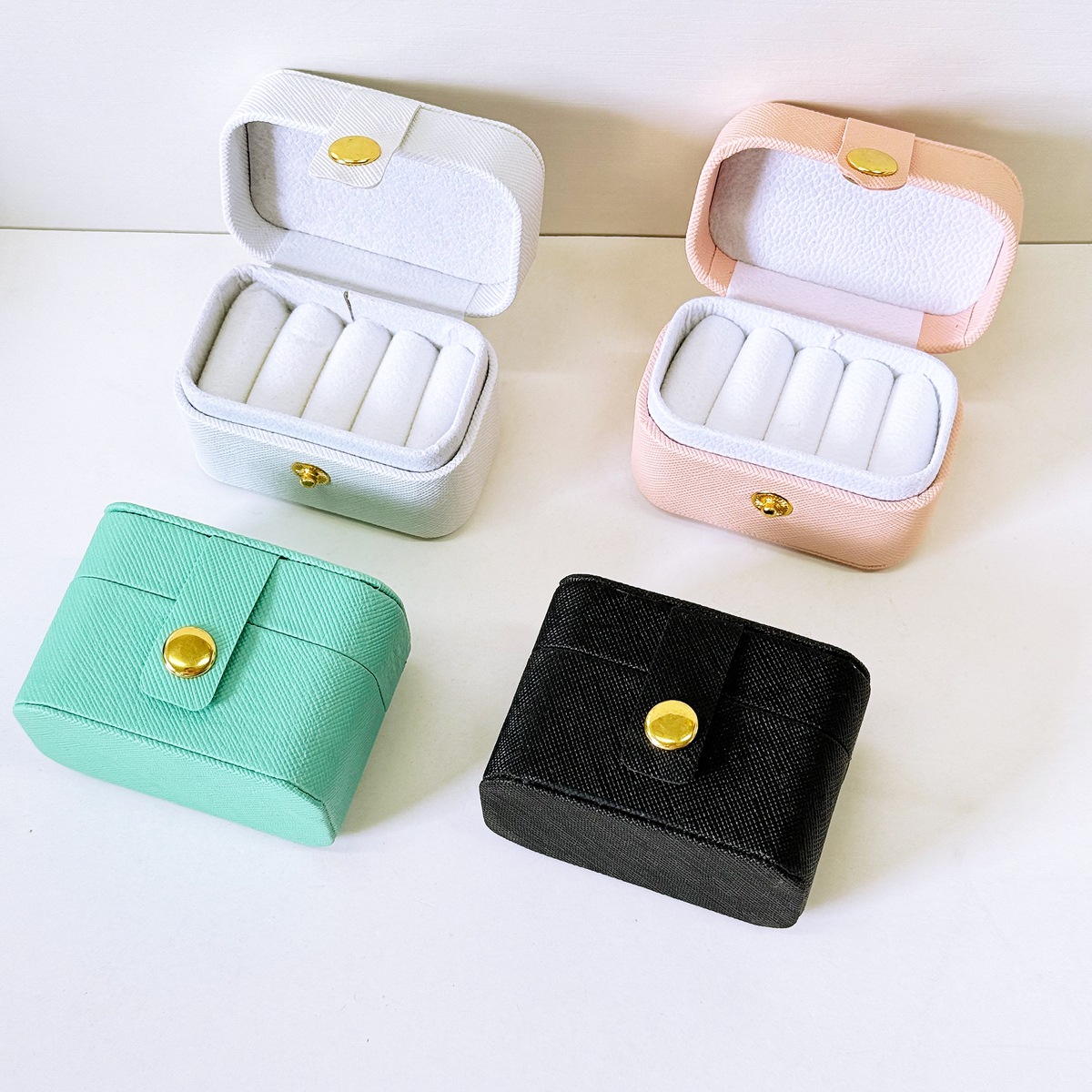 Korean Style Travel Portable Jewelry Box Earrings Small Jewelry Box Flip Snap Mini Ring Box