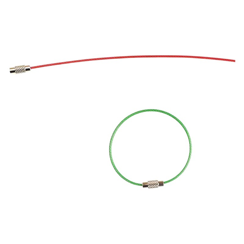 Simple style car key ring pendant rubber wire ring keychain accessories rainbow color steel wire rope keychain
