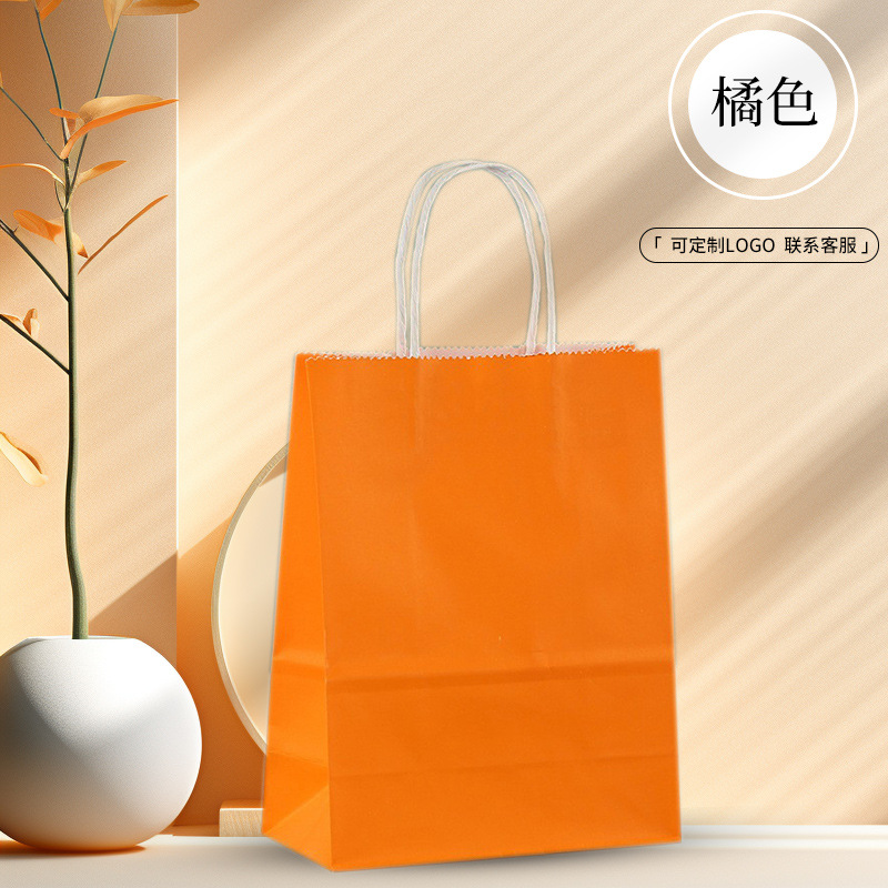 Picture of Spot Kraft Paper Bag Handbag Catering Takeaway Milk Tea Coffee Packaging Bag Clothing Holiday Gift Paper Bag Customization