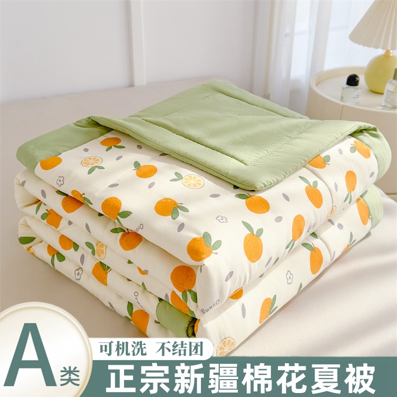 Summer air conditioning quilt small fresh Xinjiang cotton summer cool quilt solid color class a dormitory thin quilt cross-border summer quilt wholesale a