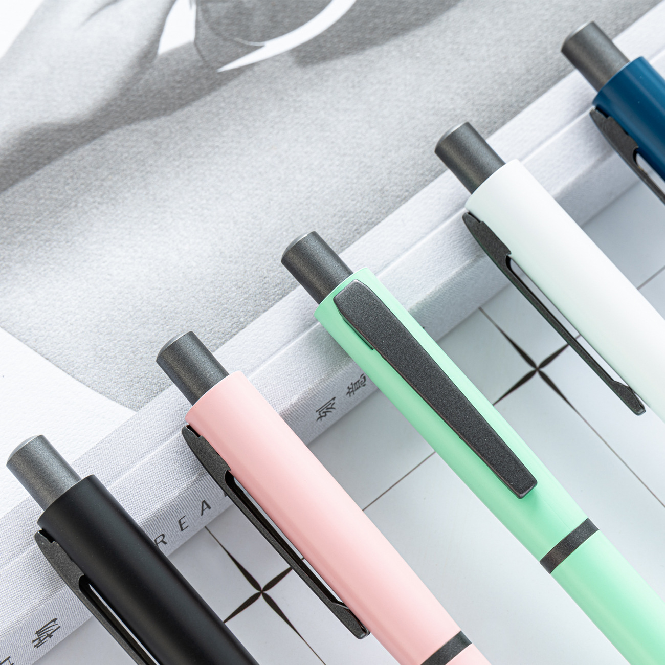 Picture of Spot Press Ball Pen wholesale multi-color metal ball pen office writing Stationery Gift advertising pen logo