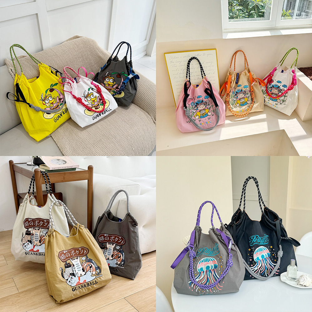 Original Armpit Bag, Environmentally Friendly Shopping Bag, Exquisite Embroidered Waterproof Nylon Shopping Bag, Portable Women's Shoulder Bag