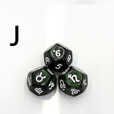 Picture of 12-sided two-color star symbol DICE twelve-sided constellation DICE D12 game Lucky Star throw sieve DICE