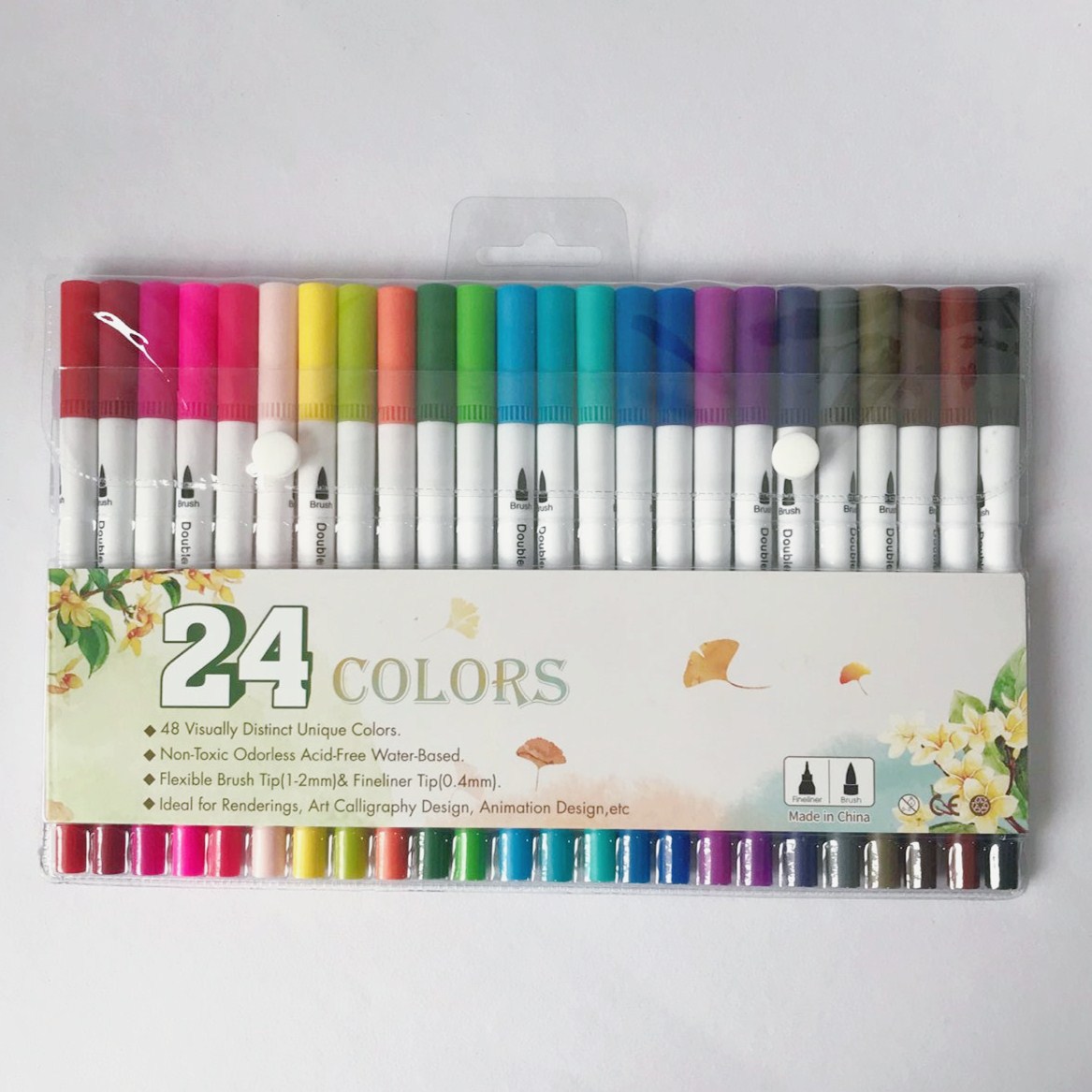 Picture of Amazon Double-Headed Hook Pen Color Marker Pen Soft-Head Watercolor Pen Art Supplies Children's Gift Painting Set