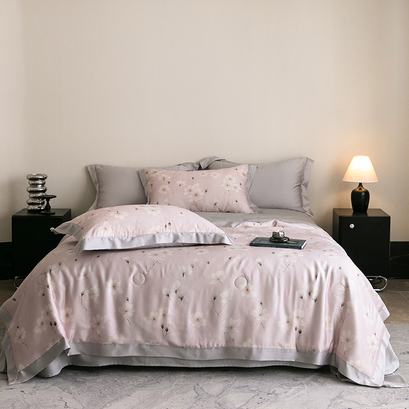 Picture of Light Luxury 100 Lyocell Tencel Summer Cool Quilt Four-Piece Set Air Conditioned Quilt Summer Quilt Advanced Sense Class A Maternal and Infant Quilt