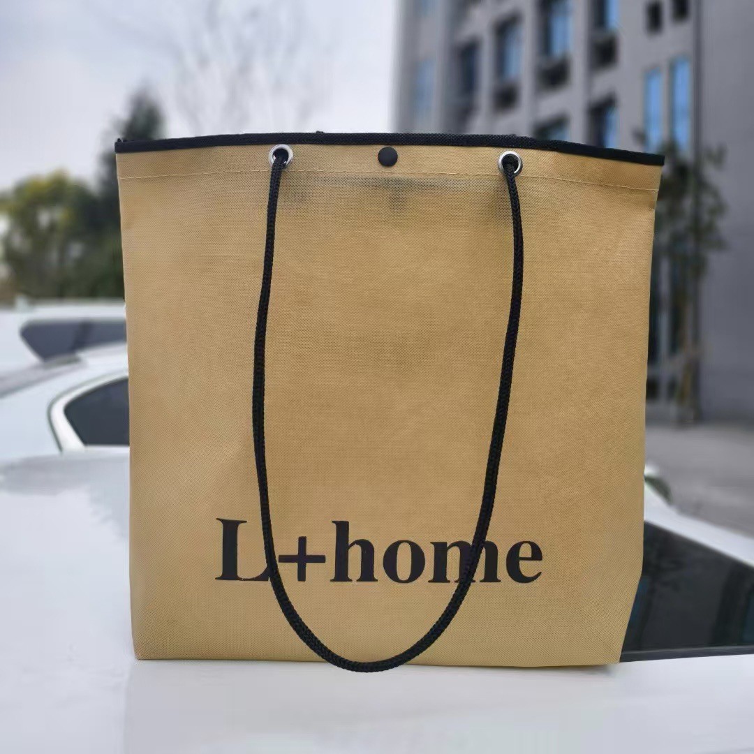 Non-Woven Tote Bag for Women's and Children's Clothing Store, Eco-Friendly Shopping Drawstring Large Packaging Bag with a High-End Feel