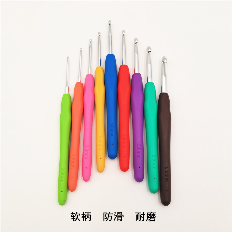 Candy Colorful Soft Handle Crochet Alumina Single Head Set Wholesale diy Hand Knitting Tool Material Package Accessories
