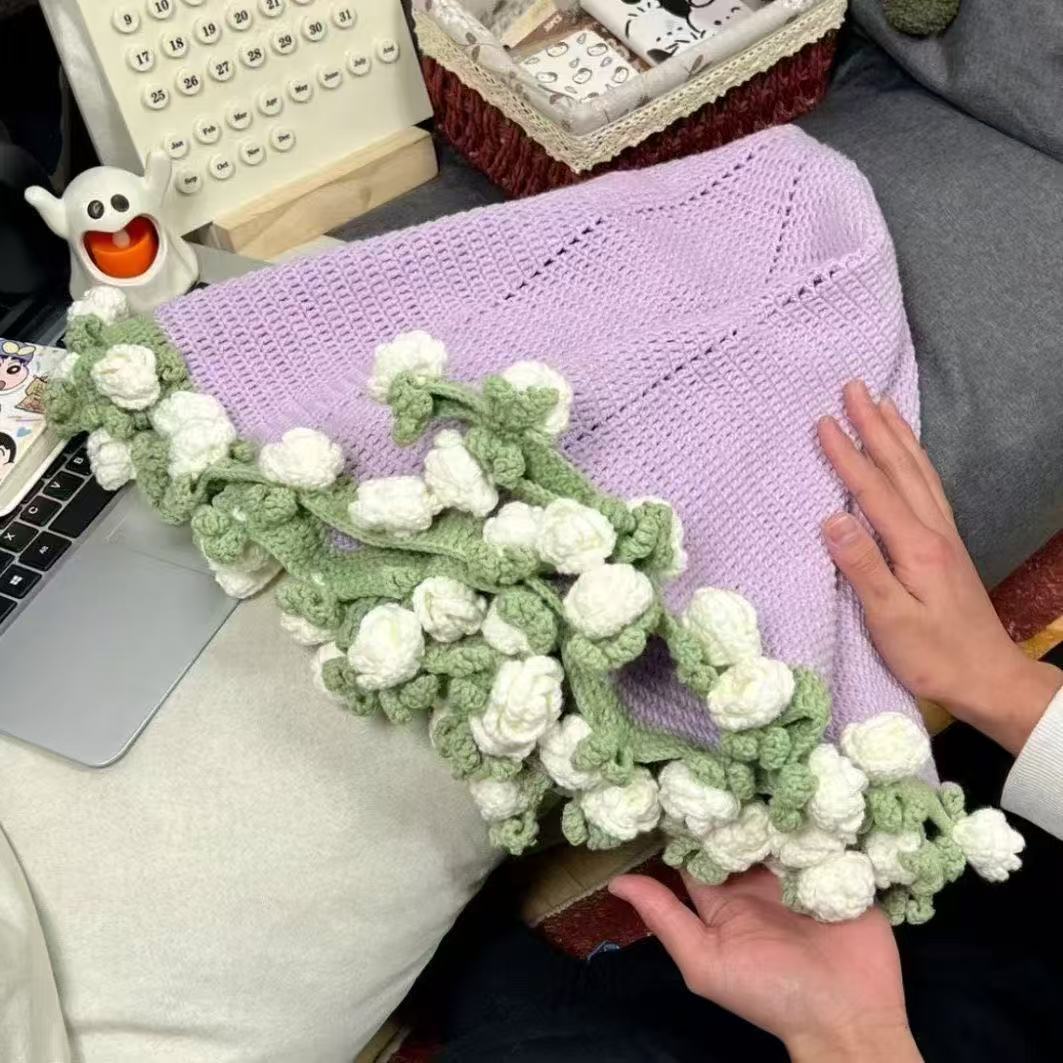 70cm rose flower lily orchid blanket material bag crochet knitting gift girlfriend boyfriend gift hand diy