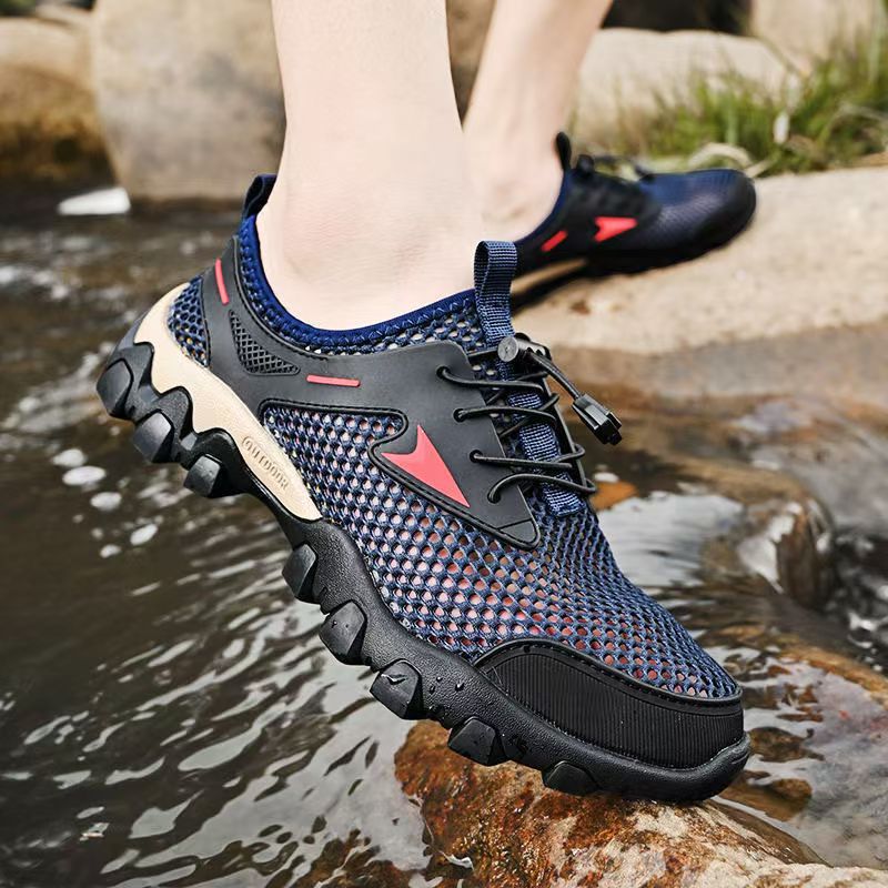 Summer New Breathable Men's River Tracing Shoes, One-Legged Anti-Odor and Anti-Slip Men's Shoes, Wear-Resistant Mesh Outdoor Wading Shoes