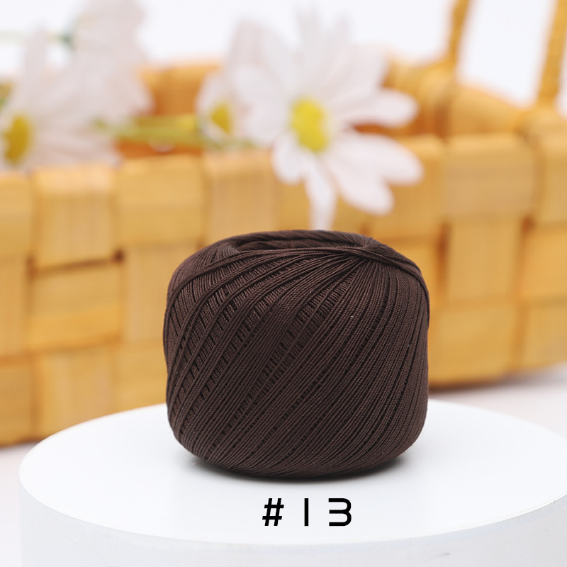 Picture of Warm Color No.10 Lace Strongly Twisted Mercerized Pearl Egyptian Long-staple Cotton Handmade Micro-hook Hand-bow Ball 20g Wool Ball