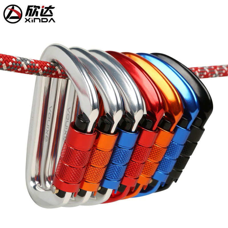 Picture of Factory Direct outdoor professional rock climbing master lock D-type automatic lock safety rock climbing lock carabiner equipment