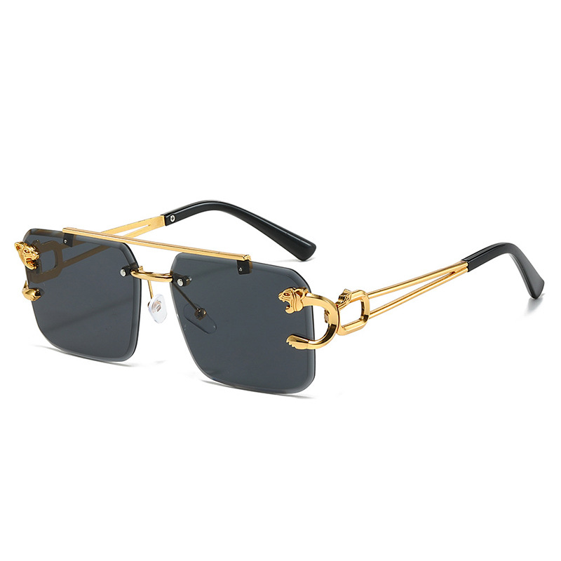Picture of 2023 new trendy frameless leopard head sunglasses UV protection handsome high-end fashion driving sunglasses