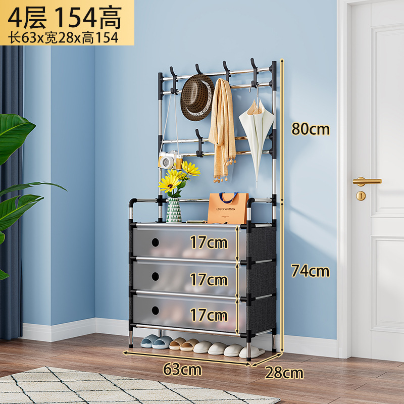 Picture of Plastic Dust-Proof Shoe Rack Shoe Cabinet Storage Storage Rack Shoe Rack Storage Rack Small Shoe Rack Dormitory Home Simple Space-Saving