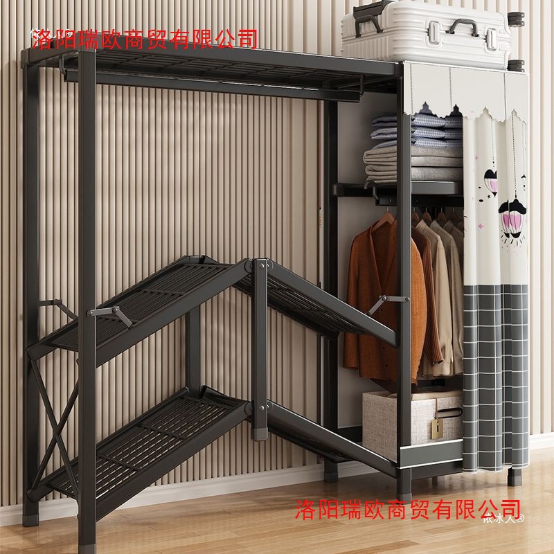 Folding Simple Wardrobe for Home Bedroom, Installation-Free Cloth Wardrobe, Small Apartment, All-Steel Frame, Strong and Durable, for Rental Housing