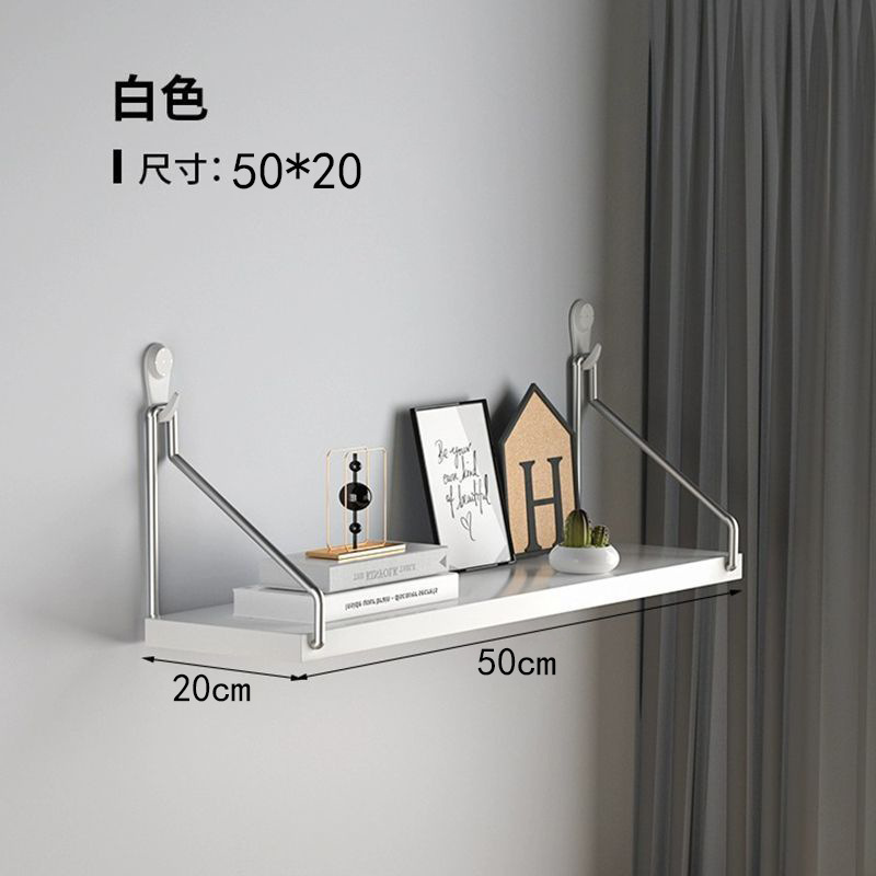 Picture of No-Drill Wall-Mounted Wrought Iron Living Room Entrance Wall Decoration Bedroom Wall Bookshelf Single Shelf Wall Storage Rack