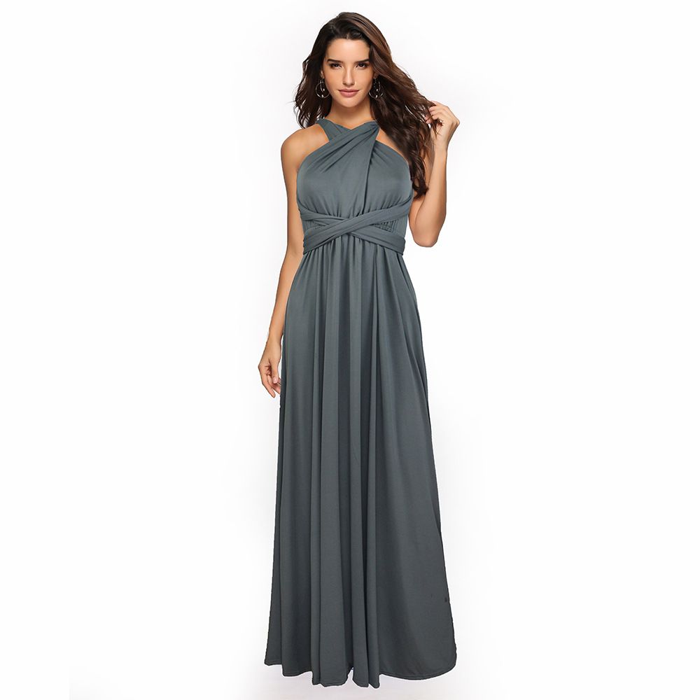 Picture of French Retro High-end Sense Small Multi-wear Strap Large Swing dress Backless Sexy Bridesmaid Dress for Women