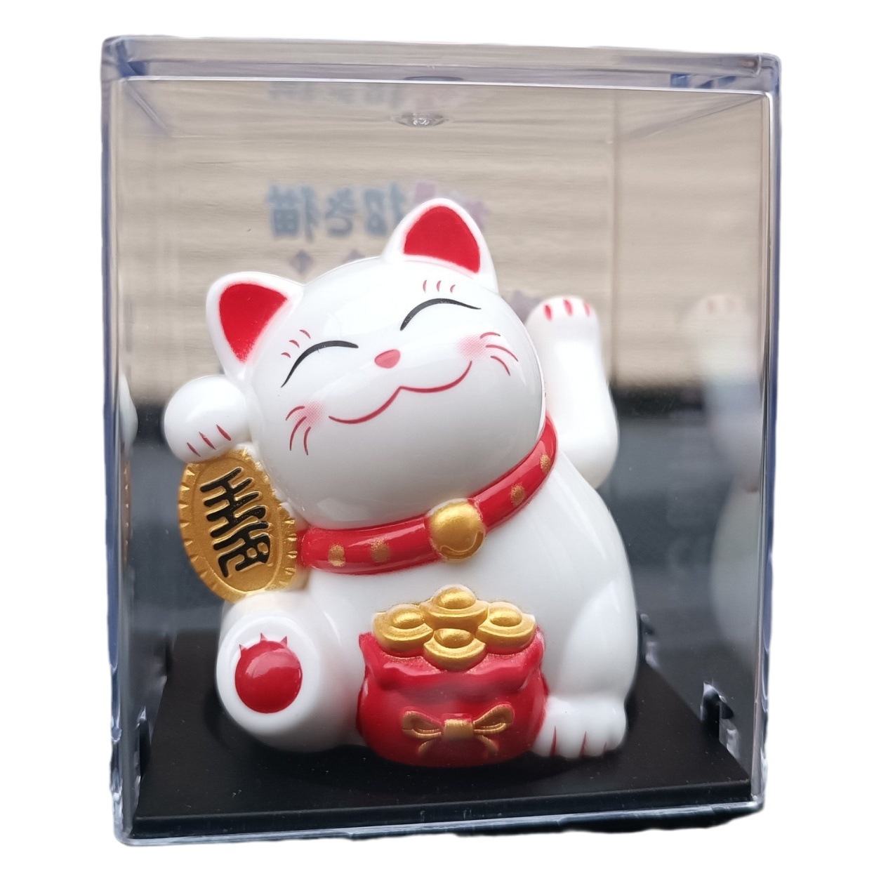 Picture of Mini 2-inch solar shaking hand solar feng shui cat car Cartoon creative decoration front desk decoration auspicious