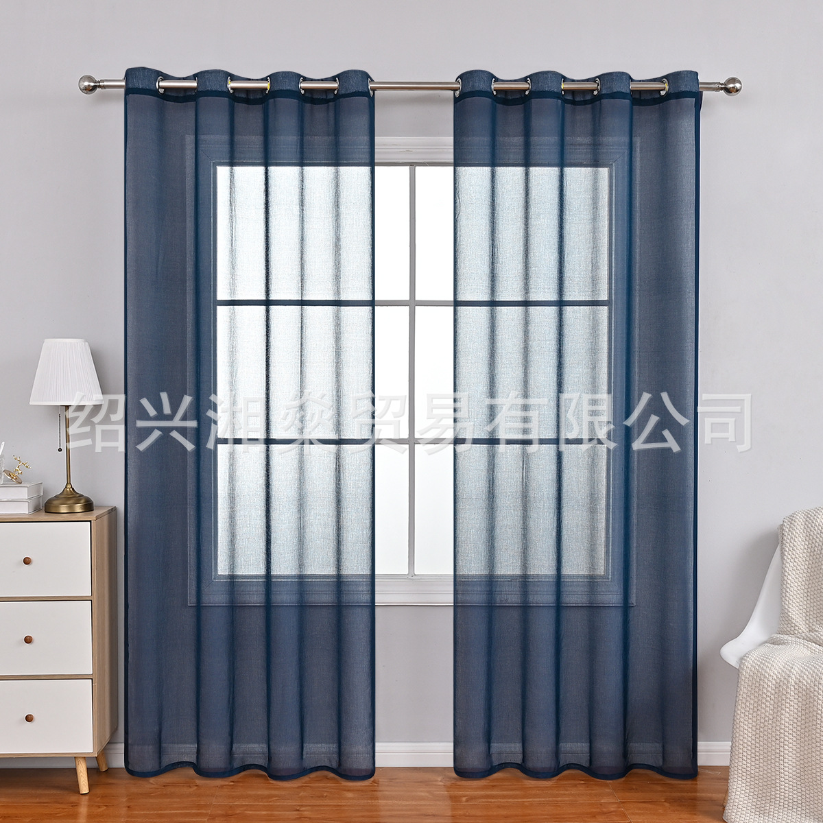 Cross-border Amazon Europe and the United States Home Window Screen Southeast Asia All-Dolly Solid Color Bedroom Living Room Semi-shading Finished Products