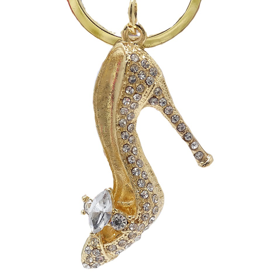 Cross-border New Fashion High-heeled Shoes Keychain Alloy Diamond Jewelry Bag Pendant Car Keychain Accessories