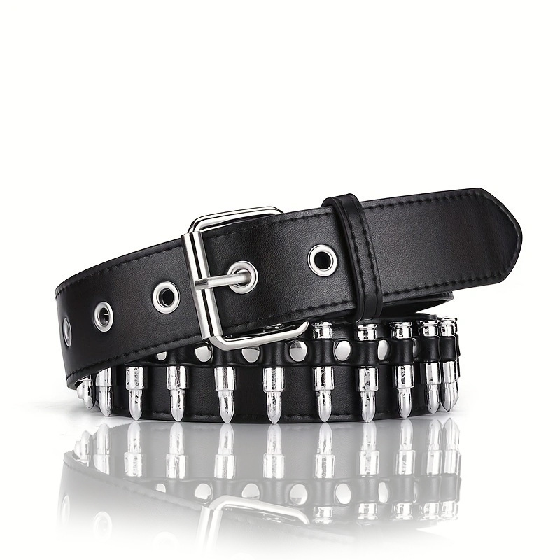 Cross-Border Fashion Bullet Belt Women's Wholesale Belt Men's Trendy Men's Jeans Belt Wholesale Personalized Simple Belt
