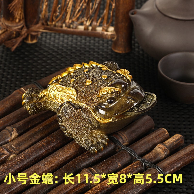 Picture of Crazy with the same money golden toad tea pet color can raise toad personality fruit litchi products tea table tea pet ornaments