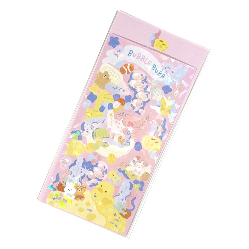 Korean Mermaid Sticker Super Beautiful Laser Underwater World Goo Card Sticker Hand Account diy Decoration Material