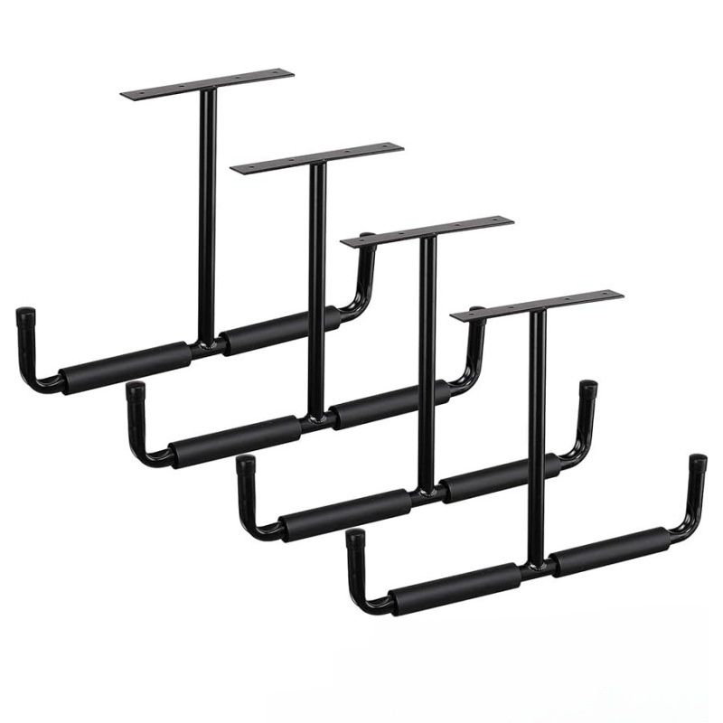 Customized Metal T-Shaped Hook Ceiling Fishing Rod Bicycle Bracket Kayak Skateboard Iron Wall Hanging Display Rack