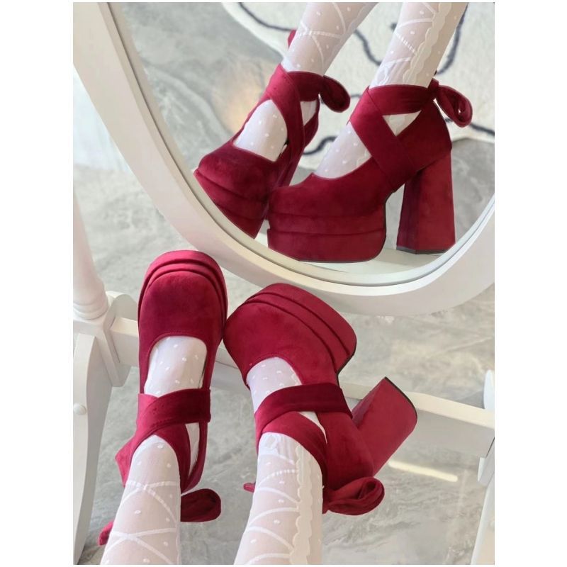 Small 2024 New Elegant Shoes Women's Beautiful Niche Chunky Heel High Heels Spring and Autumn French Mary Jane