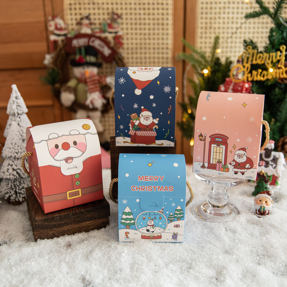 2024 New Christmas Apple Box Creative Snowman Fawn Portable Children Candy Biscuits Gift Christmas Eve Gift Box