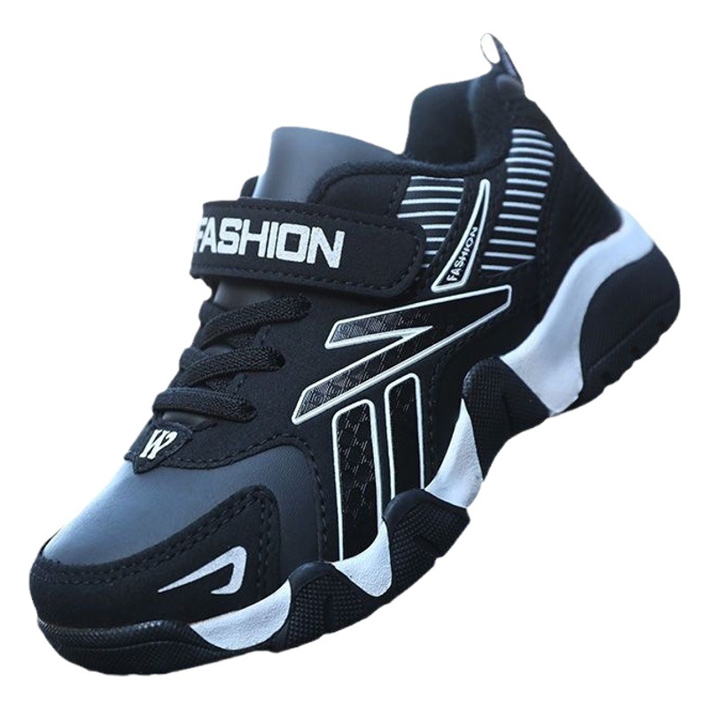 Wholesale boys sneaker autumn and winter leather waterproof children Primary School students Middle and big children boys casual running shoes