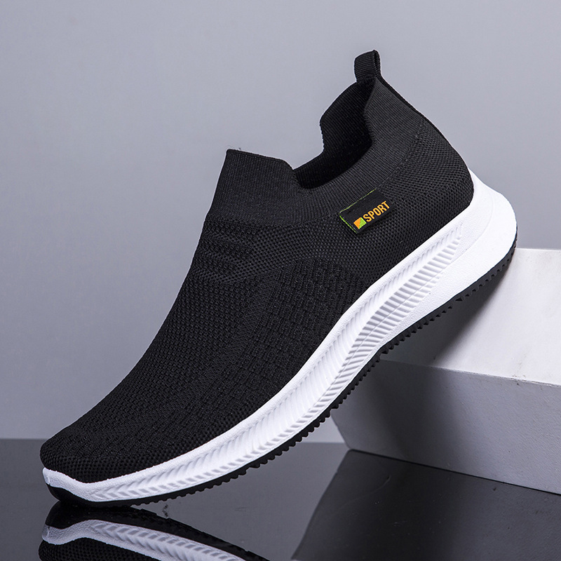 2025 New Sports and Casual Cloth Shoes Feiwei Men's Shoes Middle-Aged and Elderly Slip-On Breathable Thin Mesh Socks Shoes
