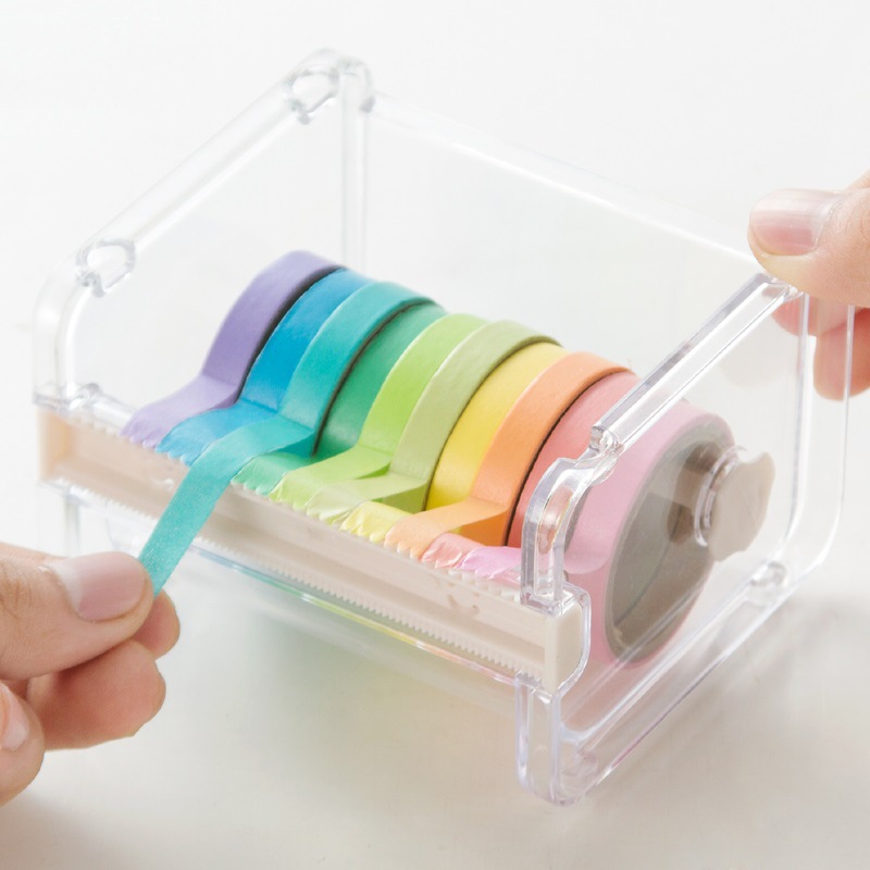 Paper tape cutter office stationery packing hand account tape storage box transparent tape base