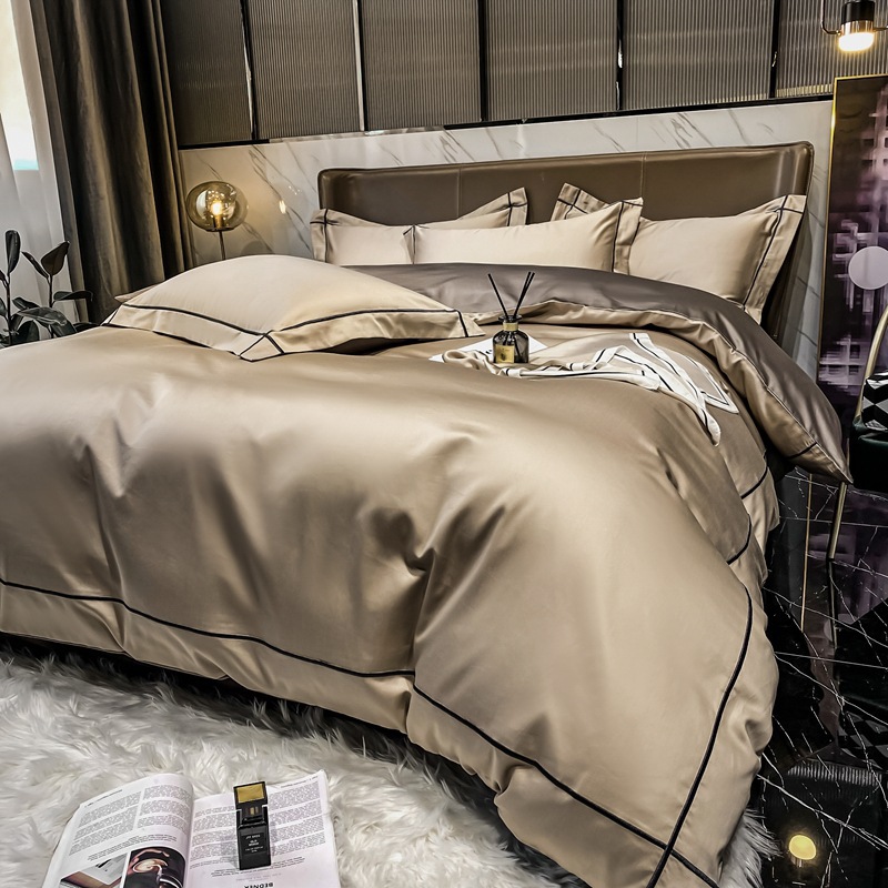 Picture of Light Luxury 160 Long-staple Cotton Cotton Four-piece Set Cotton Bed Sheet Quilt Cover Class A Maternal and Infant Grade Three-piece Bedding