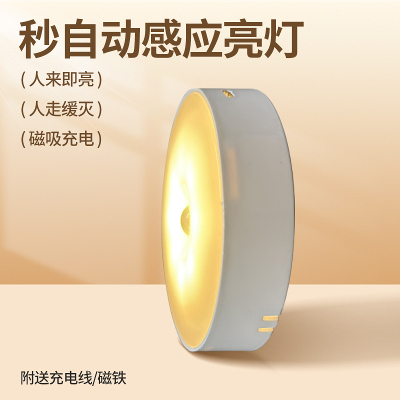Human Body Intelligent Sensor Light Led Light Night Light Home Bedroom Bedside Wardrobe USB Rechargeable Light Internet Celebrity Night Light
