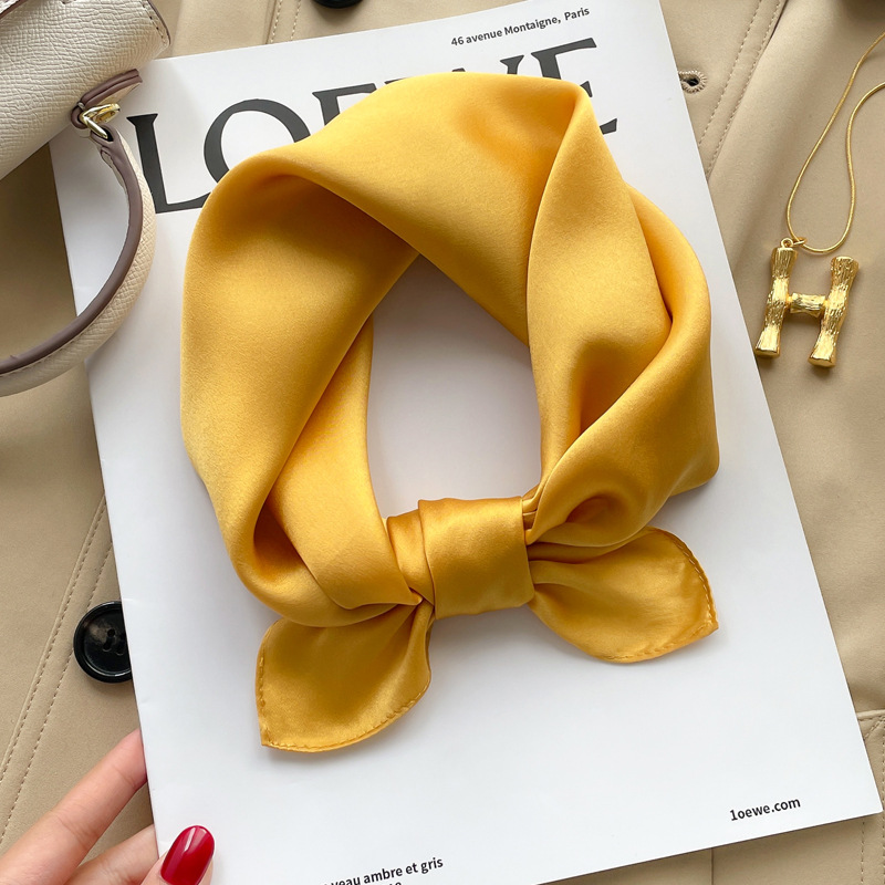 Picture of [Solid color] silk Mulberry silk small square scarf women's versatile spring and autumn scarf with suit wholesale
