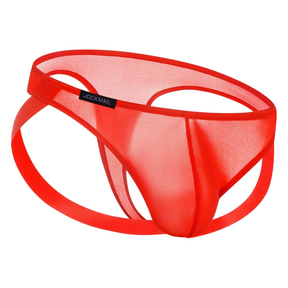 JOCKMAIL ice silk ultra-thin translucent sexy men's briefs bikini single thong double thong
