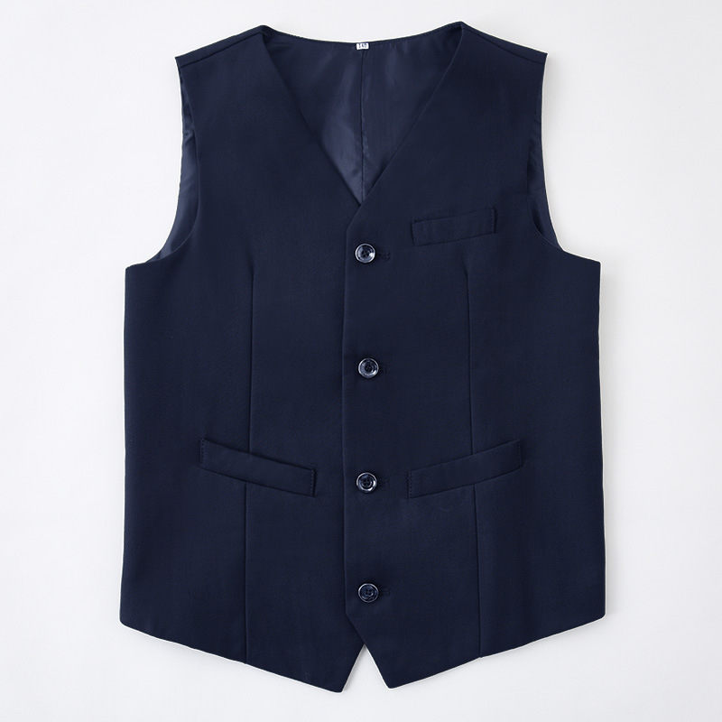 Picture of Children's black suit waistcoat boys flower girl dress performance clothing British fashion fan solid color vest a generation of hair
