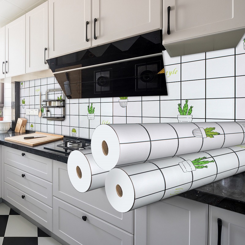 Picture of Wholesale kitchen oil-proof stickers self-adhesive wall stickers bathroom renovation milk tea shop waterproof high temperature resistant stove wallpaper porcelain
