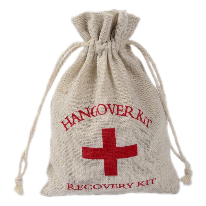 Red Cross hangover kit cotton linen cloth first aid packaging party sober bag gift packaging bag manufacturers wholesale