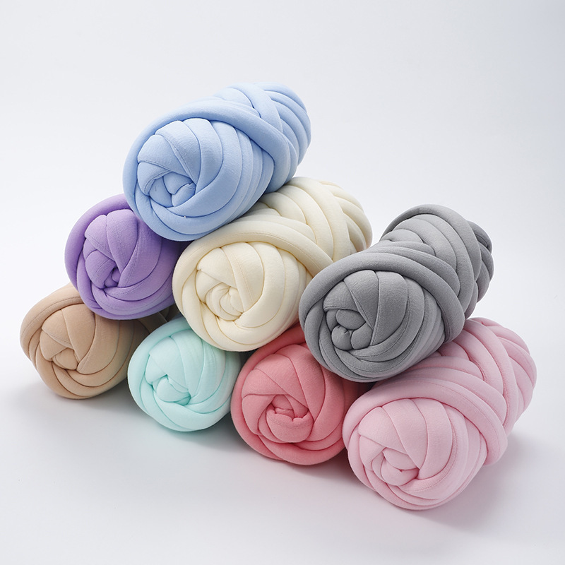 Cross-border core-filled cotton Icelandic wool diy dog cat's nest hand-woven cloth strip blanket bag cushion extra-thick wool