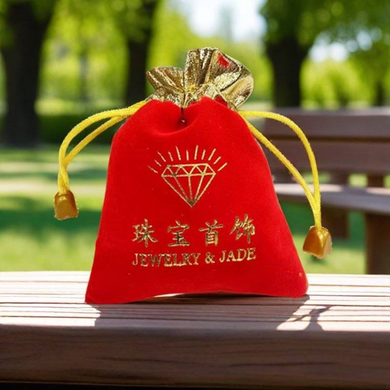 Red Flannel Bag Bundle Mouth Gift Bag Jewelry Storage Bag Coin Gift Bronzing Bag