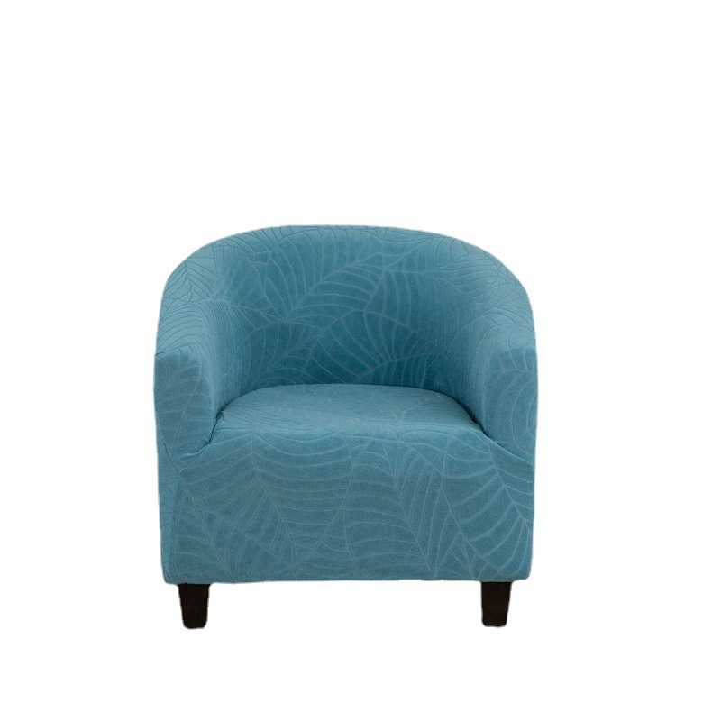 Picture of Cross-border Solid Color Leaf Jacquard Sofa Cover Full-package Semi-circular Cafe Chair Cover Internet Cafe Hotel Sofa Chair Cover