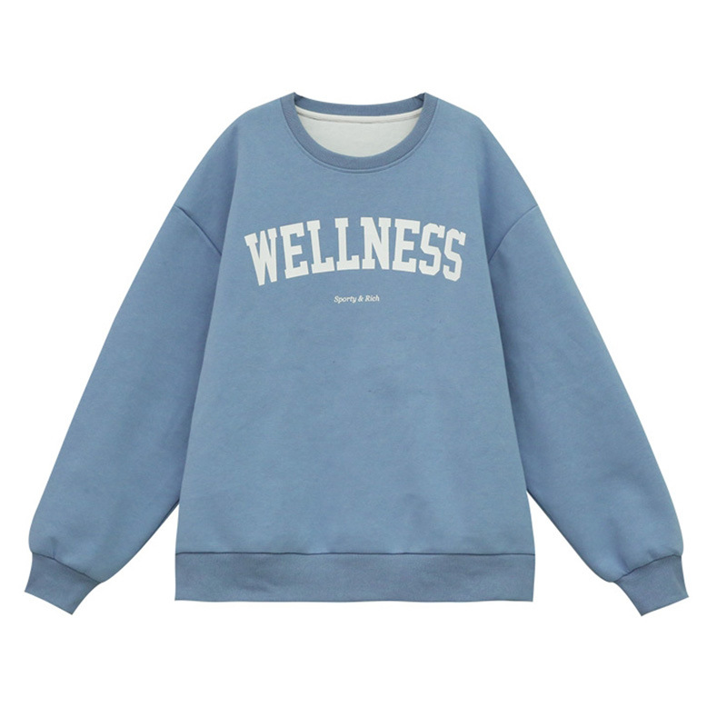 Picture of Velvet Loose Casual Sweatshirt Women's Autumn and Winter Outwear Vintage Round Neck Long-Sleeved Bottoming Shirt Top Export Korean Women's Clothing