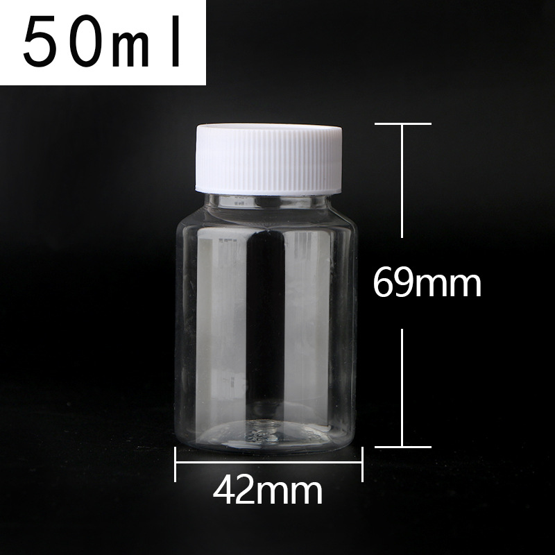 Picture of 30 50 100ml Transparent Plastic Bottle Medicine Bottle Capsule Bottle Pet Sub-Bottle Wide Mouth Bottle Health Care Product Bottle