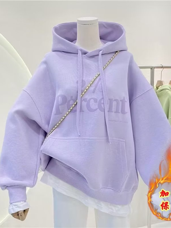 Picture of Girls' Sweats Autumn and Winter 2024 New Children's fleece-lined Hooded Big Children's Girls' Children's Wear Spring Jacket Loose Outer Wear
