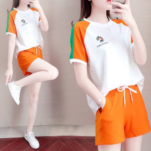 200 Jin Sports Suit Women's Casual Summer New Fashion Internet Popular Large Size Shorts Loose Running Two-piece Set