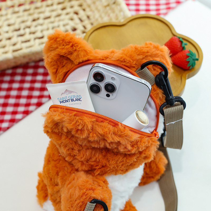 Picture of Cross-border new style fox backpack female girl diagonal plush backpack small fox doll gift wholesale