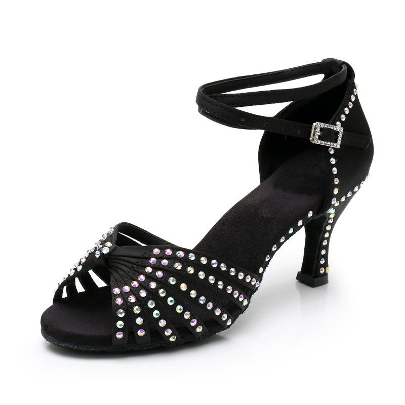 Picture of Adult Women's High-heeled Soft-soled Latin Dance Shoes Stage Performance Shoes Professional Ballroom Dance Shoes Latin Dance Shoes Performance
